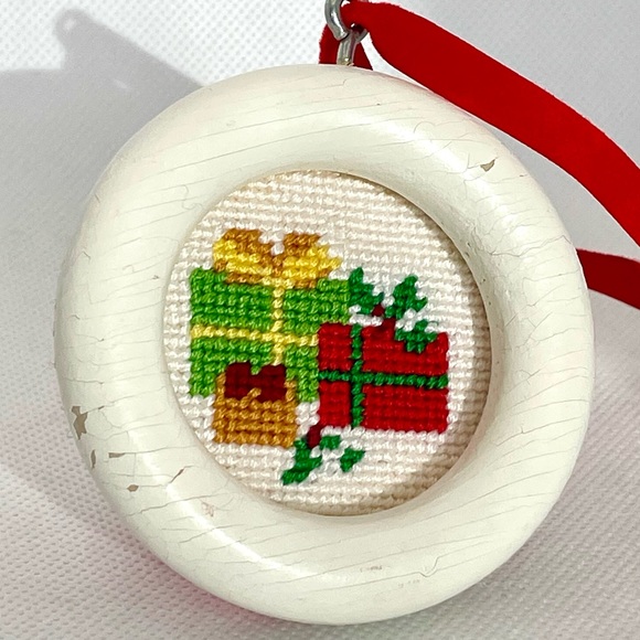 Vintage Needlepoint Christmas Ornaments 3 - Picture 5 of 7
